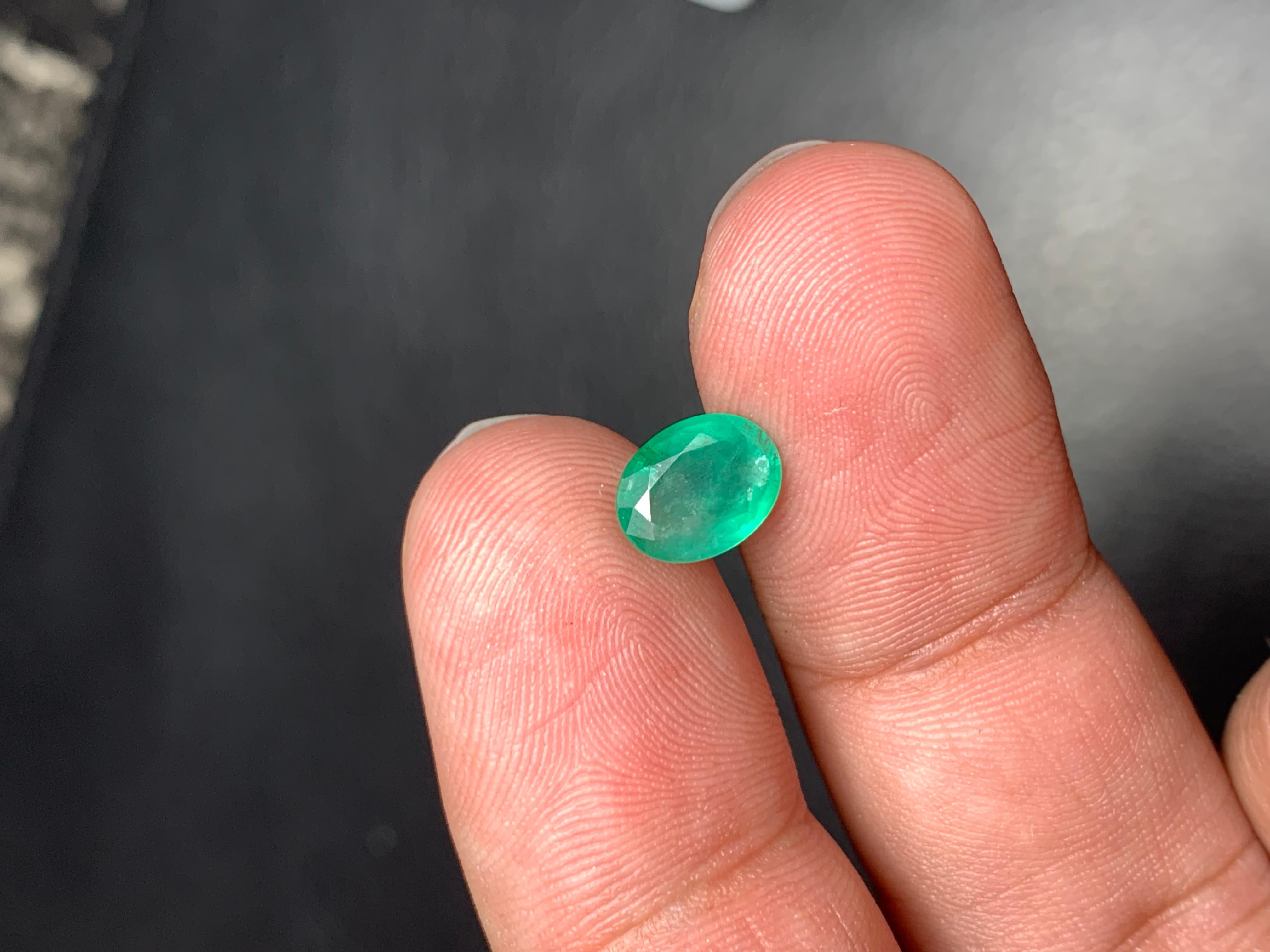 Loose Emerald

Weight: 1.35 Carats
Dimension: 8.3 x 6.5 x 3.8 Mm
Origin: Zambia
Cut: Oval
Color: Green
Treatment: Non
Certificate: On Demand

Zambian emeralds are prized gemstones known for their vibrant green hue and exceptional clarity. Found
