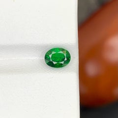 1.35 Carat Natural Loose Green Tsavorite Garnet Oval Cut Tanzanian Gemstone