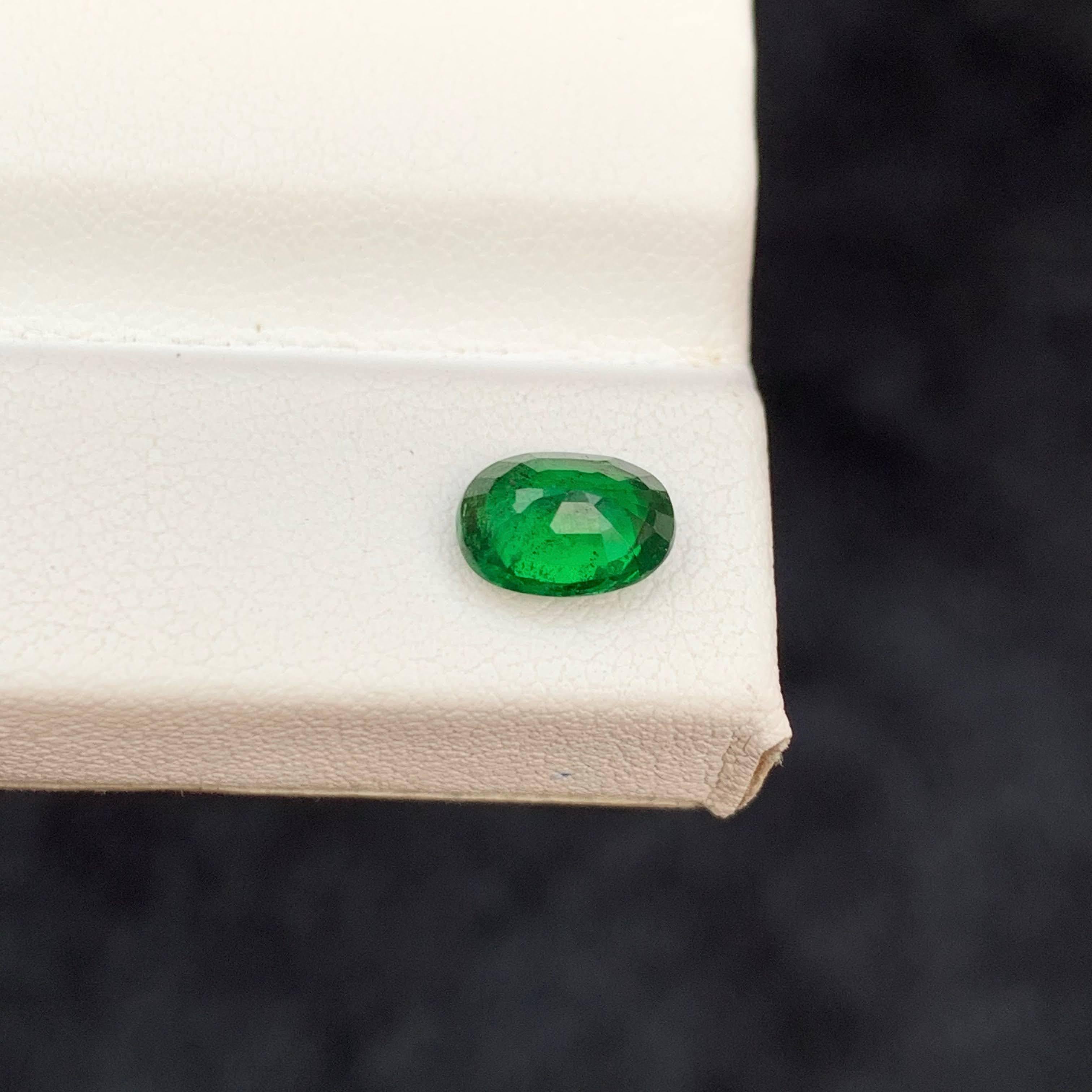 1,35 Karat Natürlicher loser grüner Tsavorit Granat Ovalschliff Tansanischer Edelstein im Angebot 1