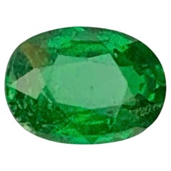 1.35 Carat Natural Loose Green Tsavorite Garnet Oval Cut Tanzanian Gemstone