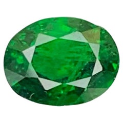 1.35 Carat Natural Loose Green Tsavorite Garnet Oval Cut Tanzanian Gemstone