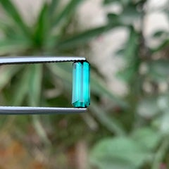 1.35 Carat Natural Loose Greenish Blue Tourmaline Emerald Cut Afghan Gemstone