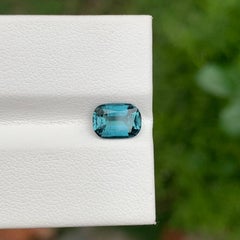 1.35 Carat Natural Loose Indicolite Tourmaline Cushion Shape Gem For Jewellery