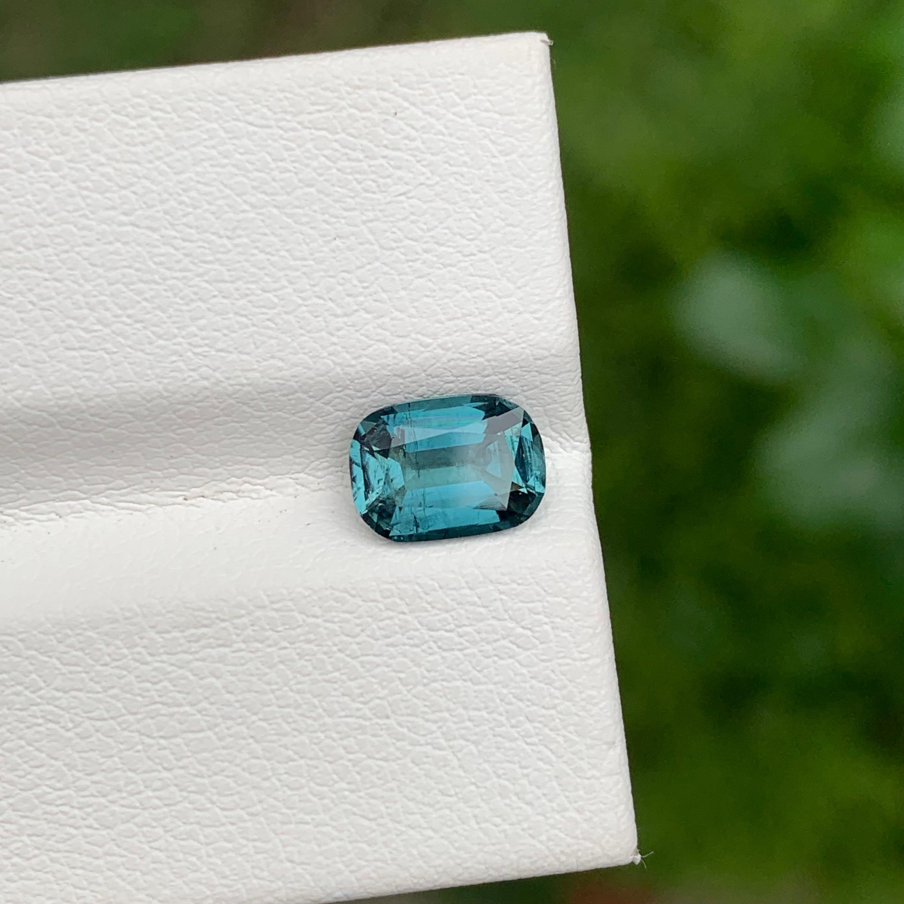 Tourmaline indicolite naturelle en forme de coussin de 1,35 carat pour bijoux Unisexe en vente