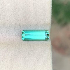 1.35 Carat Natural Loose Light Green Tourmaline Emerald Cut Afghan Gemstone