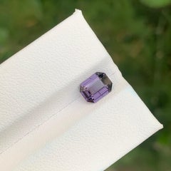 1.35 Carat Natural Loose Purple Spinel Emerald Shape Gemstone