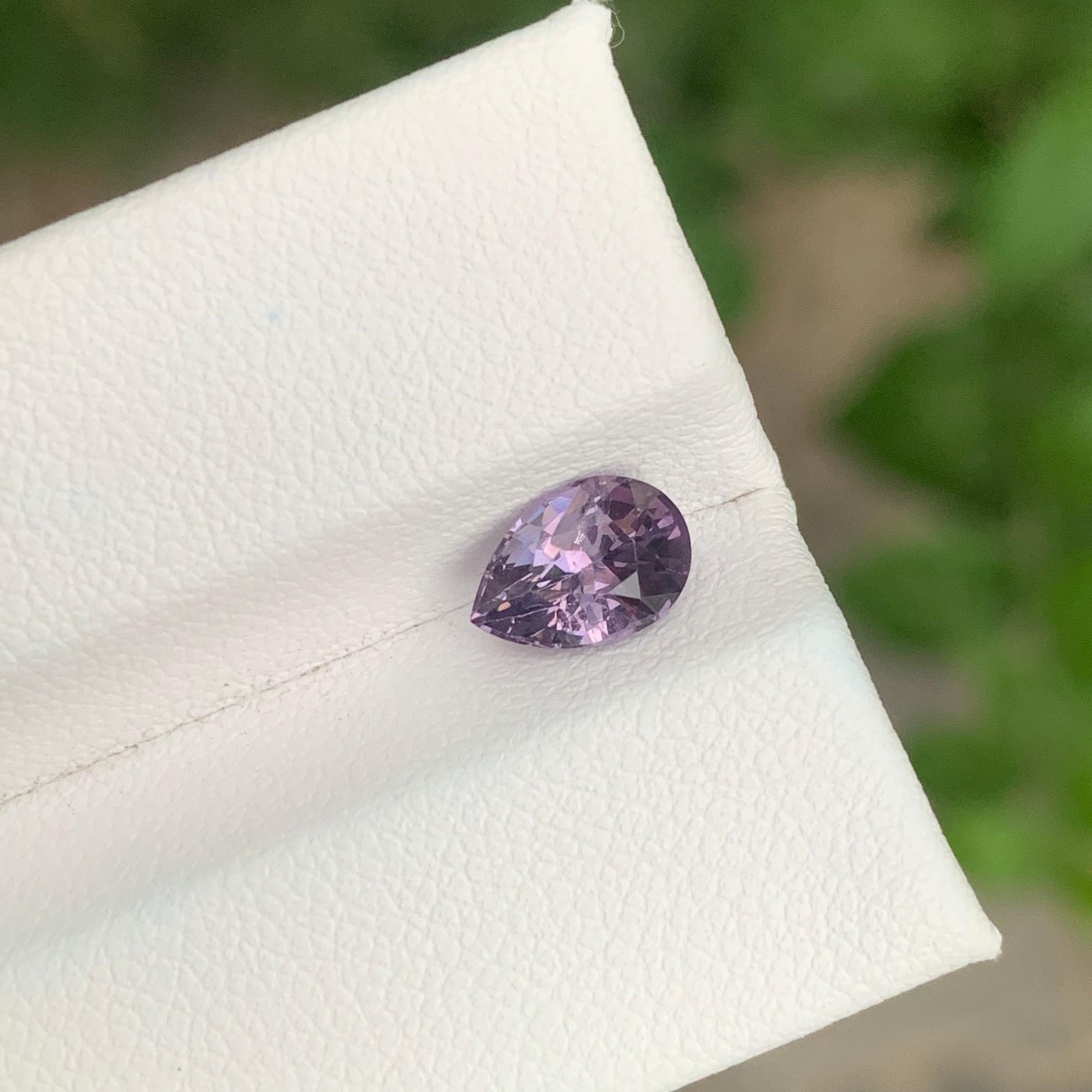 Pear Cut 1.35 Carat Natural Purple Spinel Pear Shape Loose Gemstone For Sale