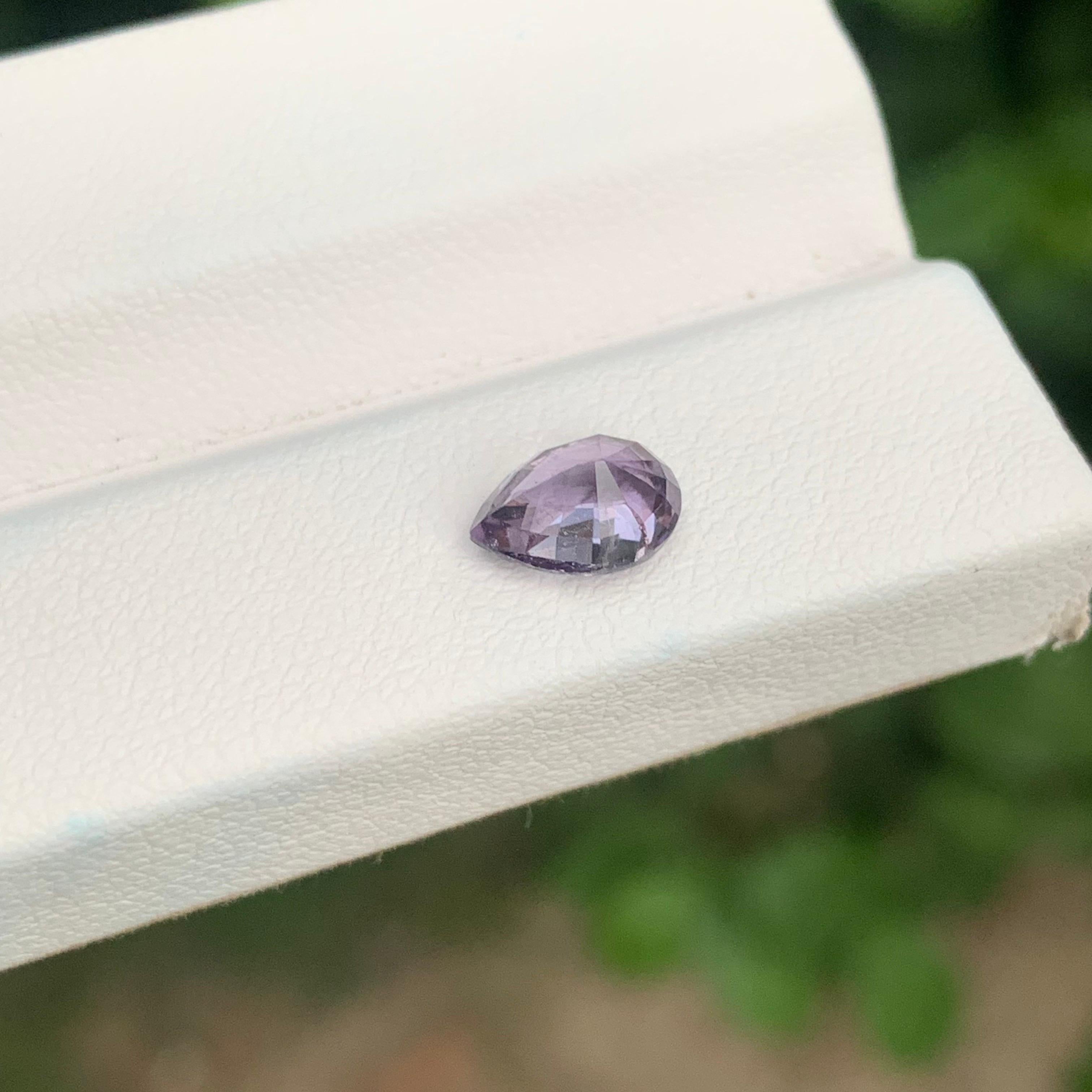1.35 Carat Natural Purple Spinel Pear Shape Loose Gemstone In New Condition For Sale In Peshawar, PK