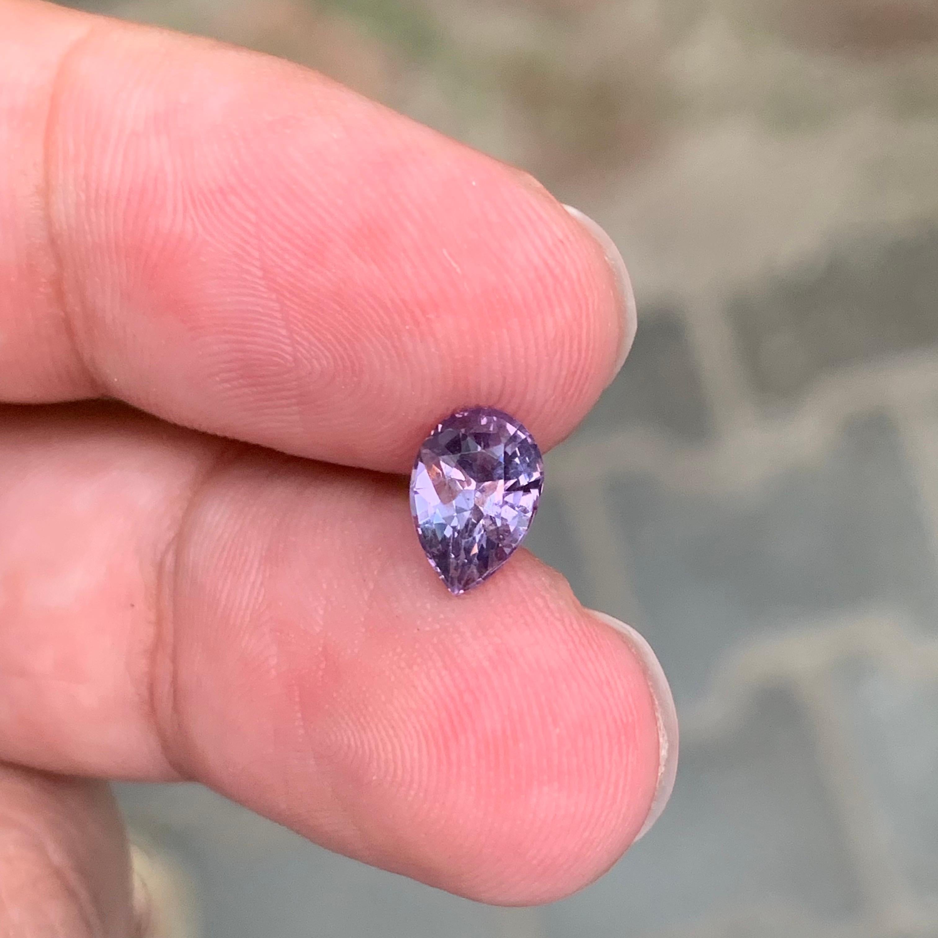 1.35 Carat Natural Purple Spinel Pear Shape Loose Gemstone For Sale 1