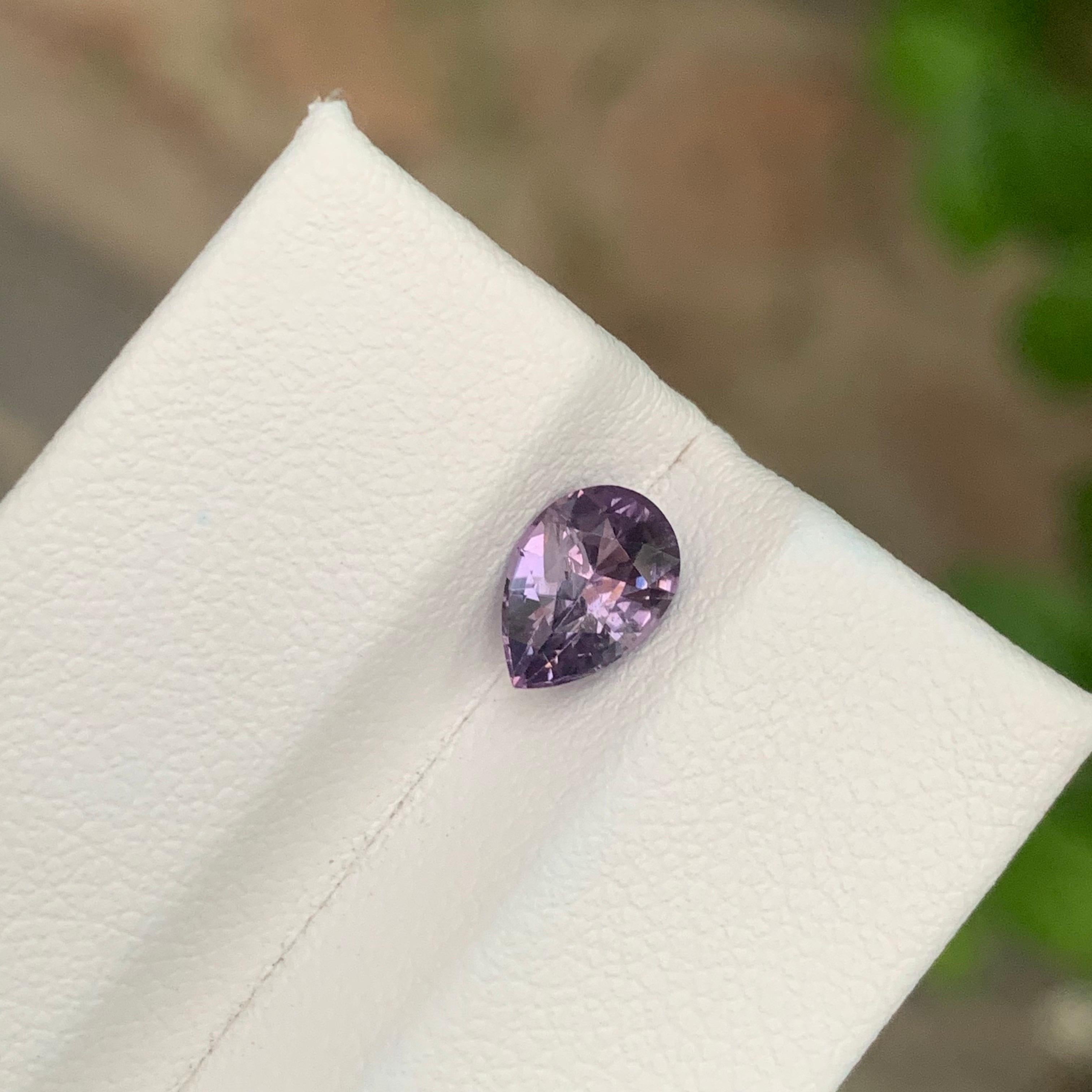 1.35 Carat Natural Purple Spinel Pear Shape Loose Gemstone For Sale 2