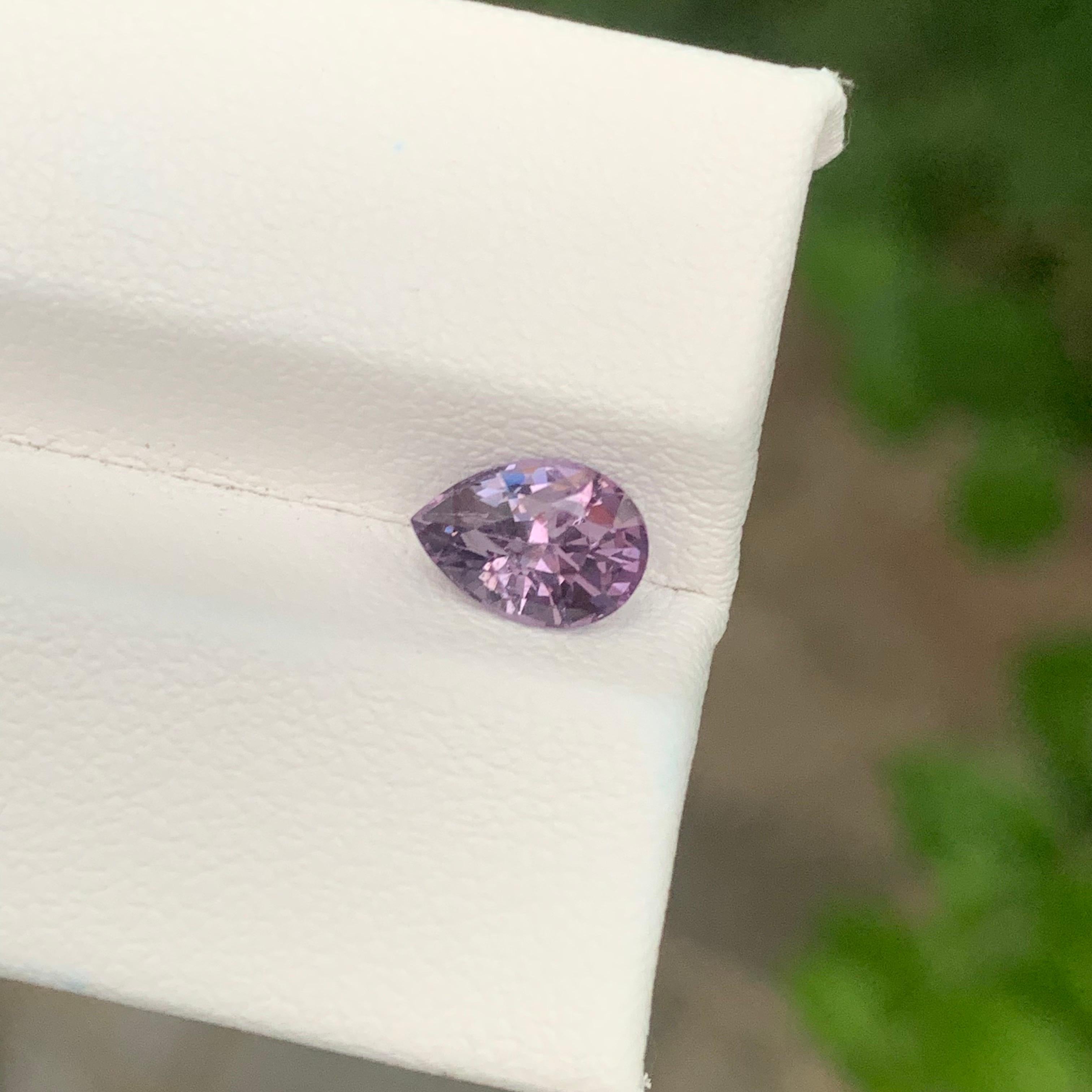 1.35 Carat Natural Purple Spinel Pear Shape Loose Gemstone For Sale 3