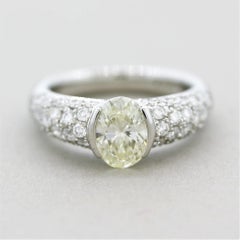 1.35 Carat Oval-Shape Diamond Platinum Ring