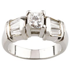 1.35 Carat Princess Cut Diamond Platinum Engagement Ring