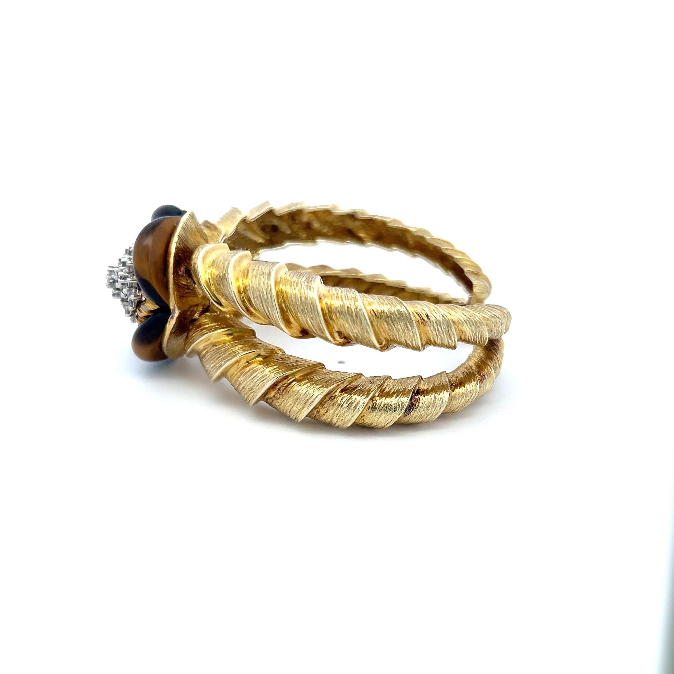 Bracelet jonc en or jaune 18 carats avec diamants ronds brillants de 1,35 carat H VS Bon état - En vente à New York, NY