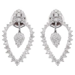 Orecchini con diamante a goccia da 1,35 carati SI Clarity HI Color Oro bianco 14 carati