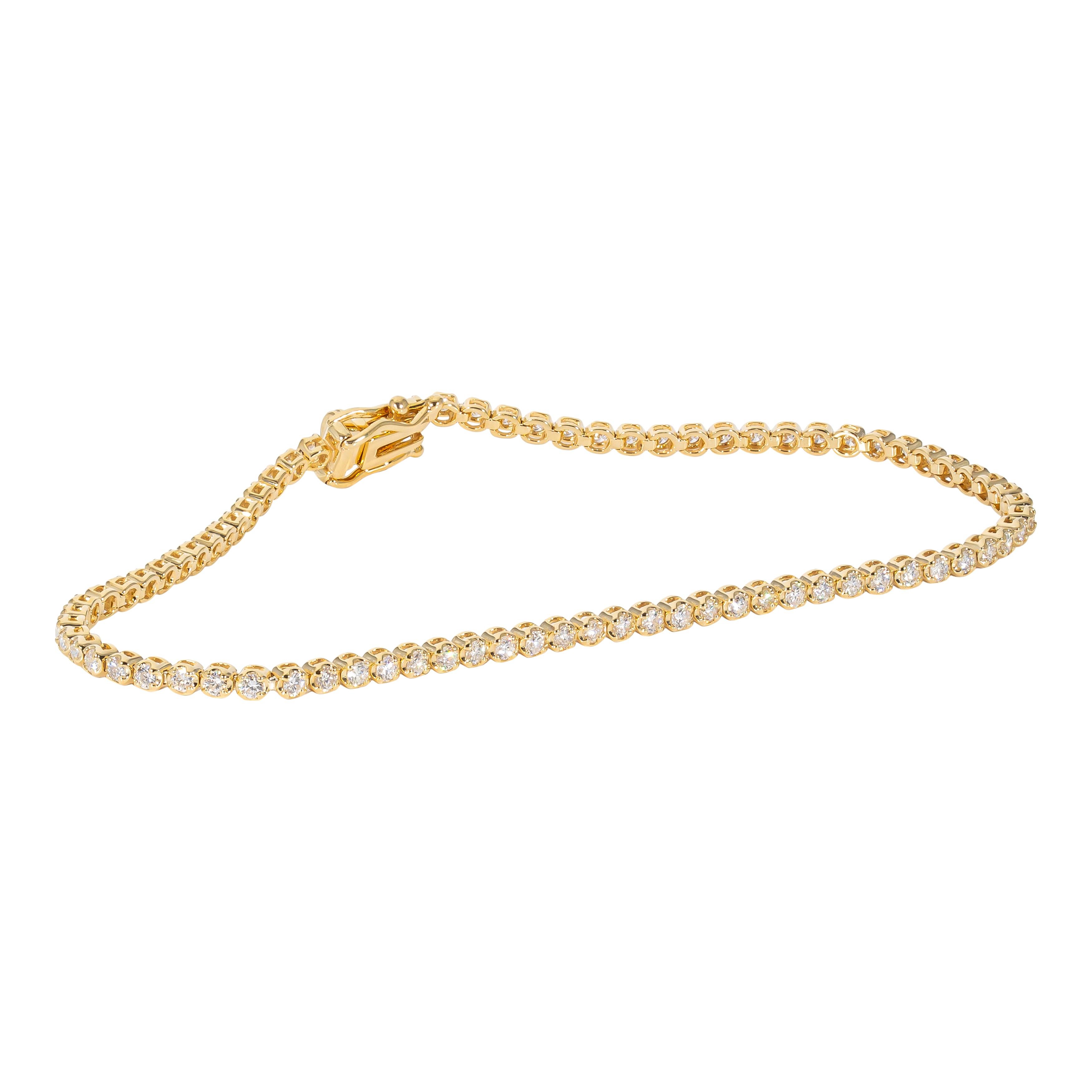 1.35 Carat Yellow Gold Diamond Tennis Bracelet 1