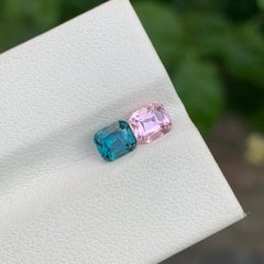 1.35 Carats Adorable Natural Loose Reverse Pair Tourmaline Cushion Shape Gem
