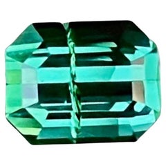 1.35 carats Greenish Tourmaline Stone Emerald Cut Afghan Gemstone
