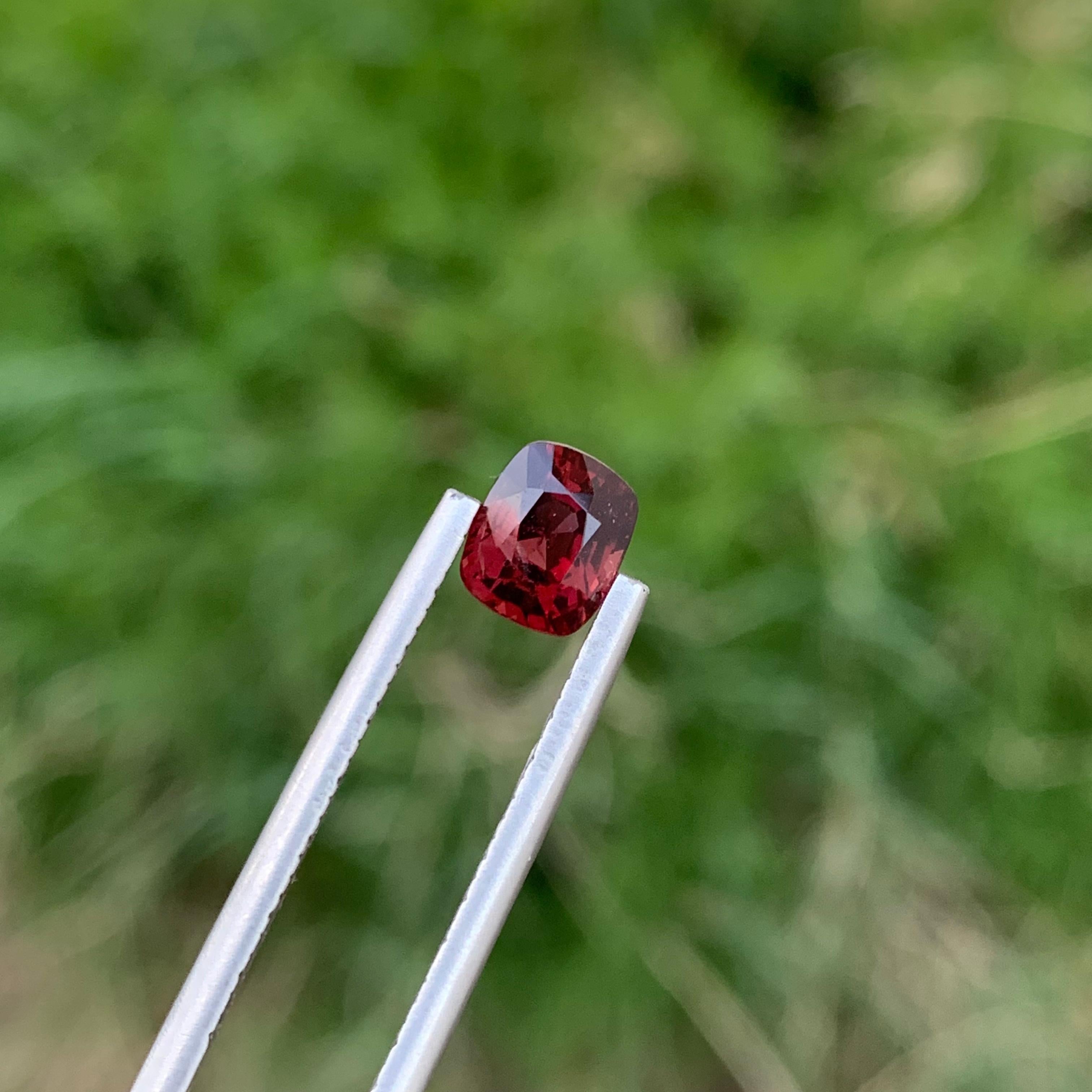 1.35 Carats Natural Loose Burmese Red Spinel Ring Gemstone Cushion Shape For Sale 6