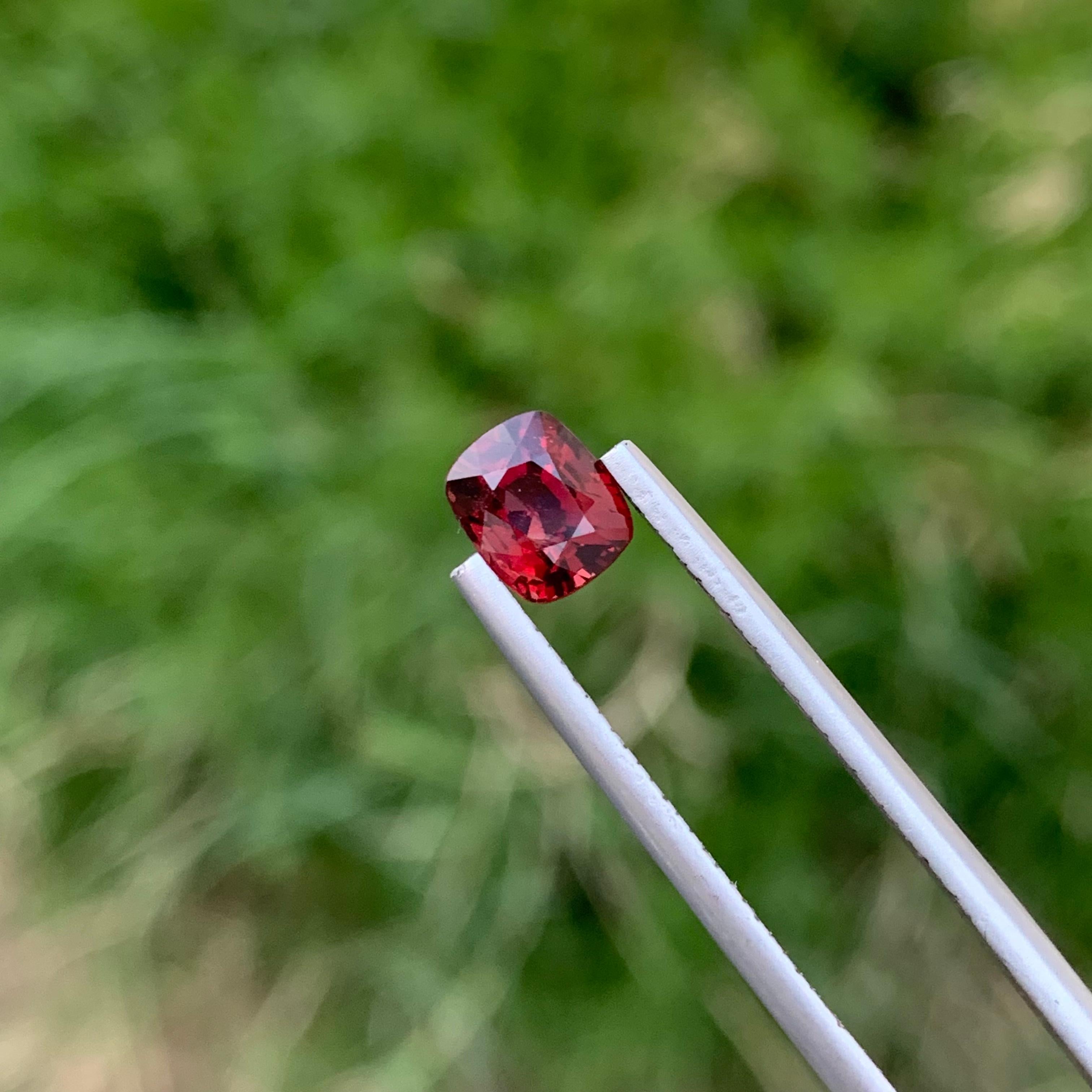 1.35 Carats Natural Loose Burmese Red Spinel Ring Gemstone Cushion Shape For Sale 1