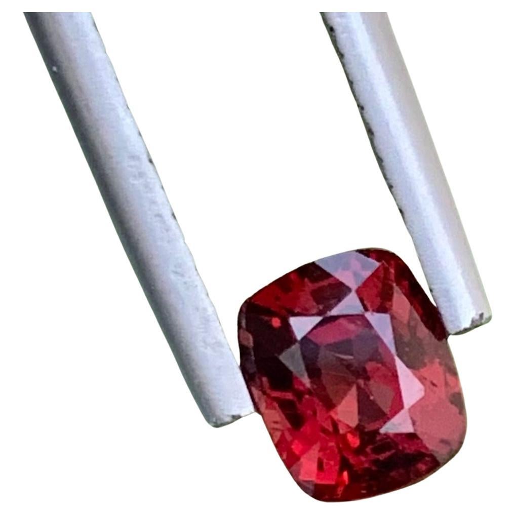1.35 Carats Natural Loose Burmese Red Spinel Ring Gemstone Cushion Shape For Sale