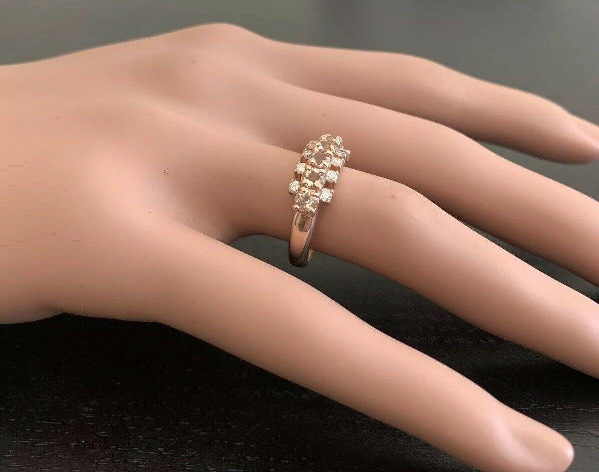 De las mujeres Anillo de oro rosa macizo de 14 quilates con morganita natural y diamantes de 1,35 quilates en venta