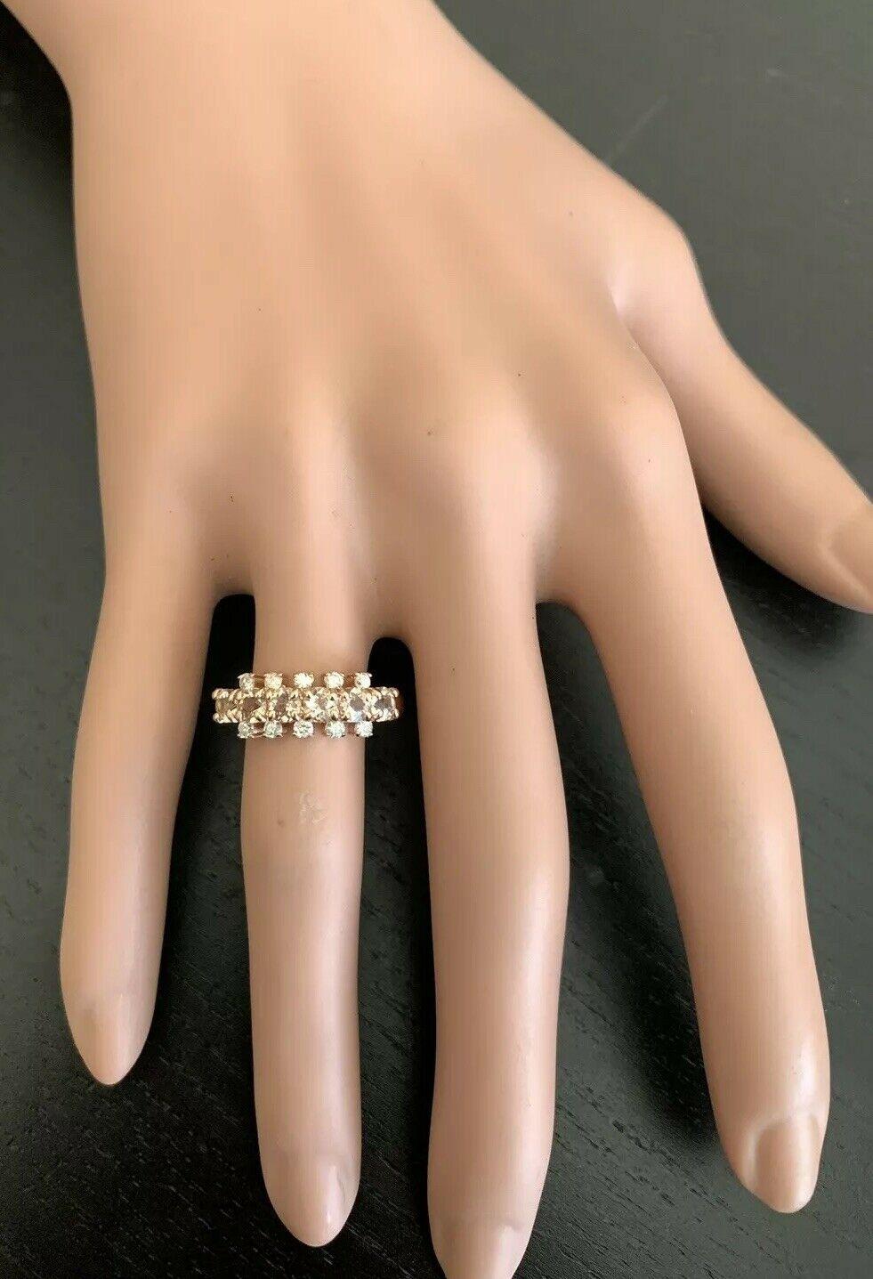 Anillo de oro rosa macizo de 14 quilates con morganita natural y diamantes de 1,35 quilates en venta 2