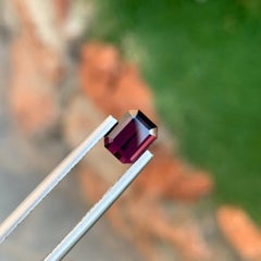 1.35 Carats Purplish Red Burmese Spinel Stone Emerald Cut Natural Gemstone