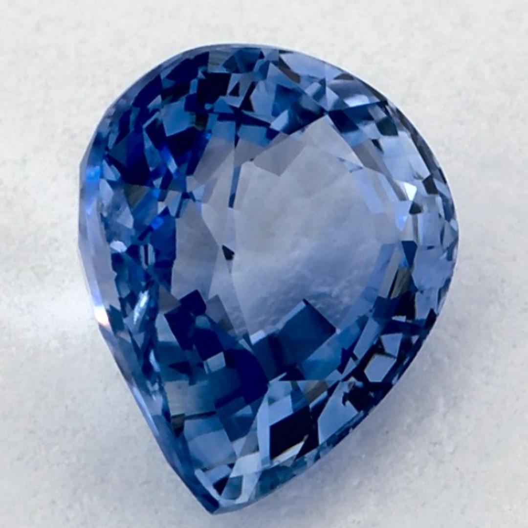1.35 Karat Blauer Saphir Birne Loser Edelstein im Angebot 2