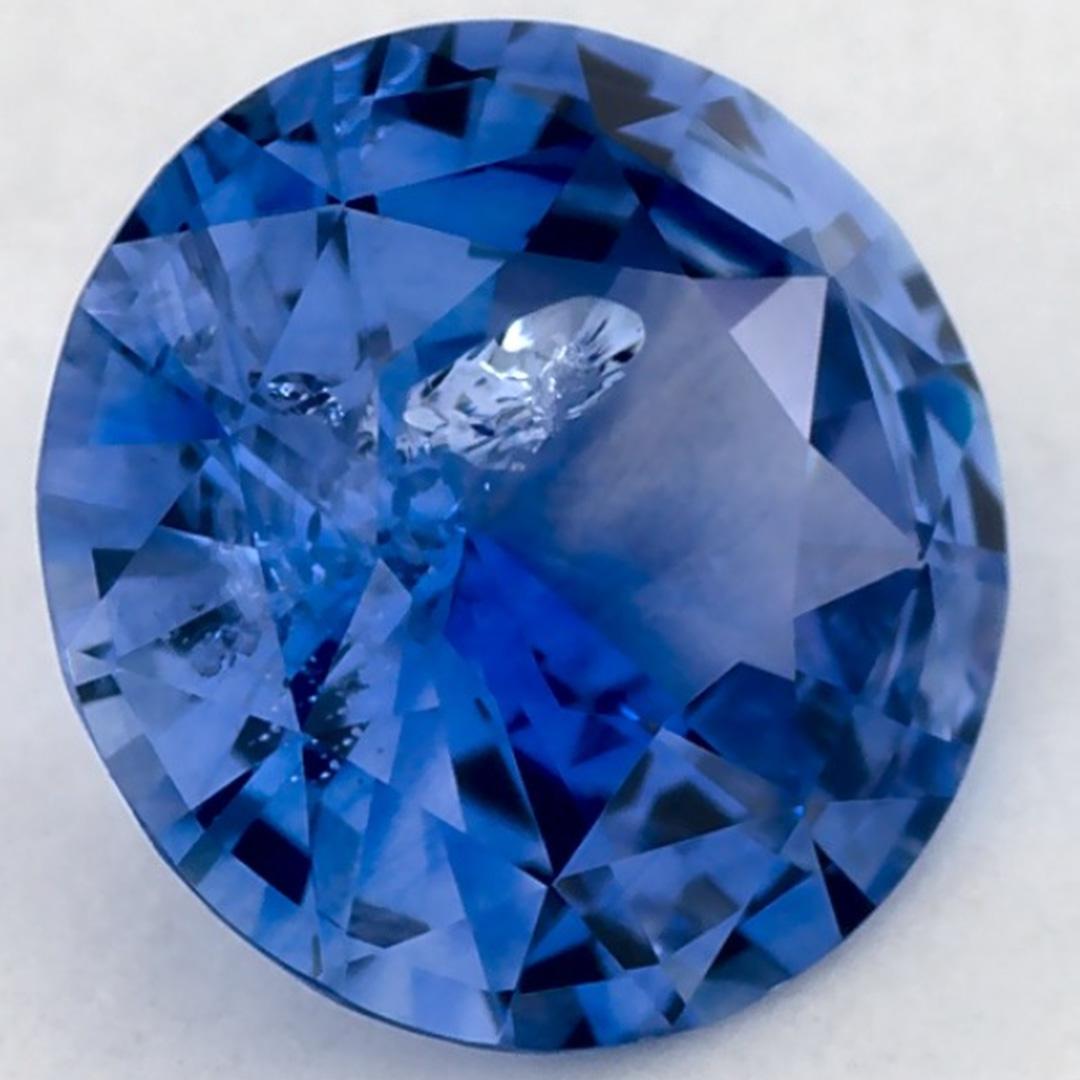 Taglio rotondo 1.35 carati di zaffiro blu rotondo sfuso in vendita