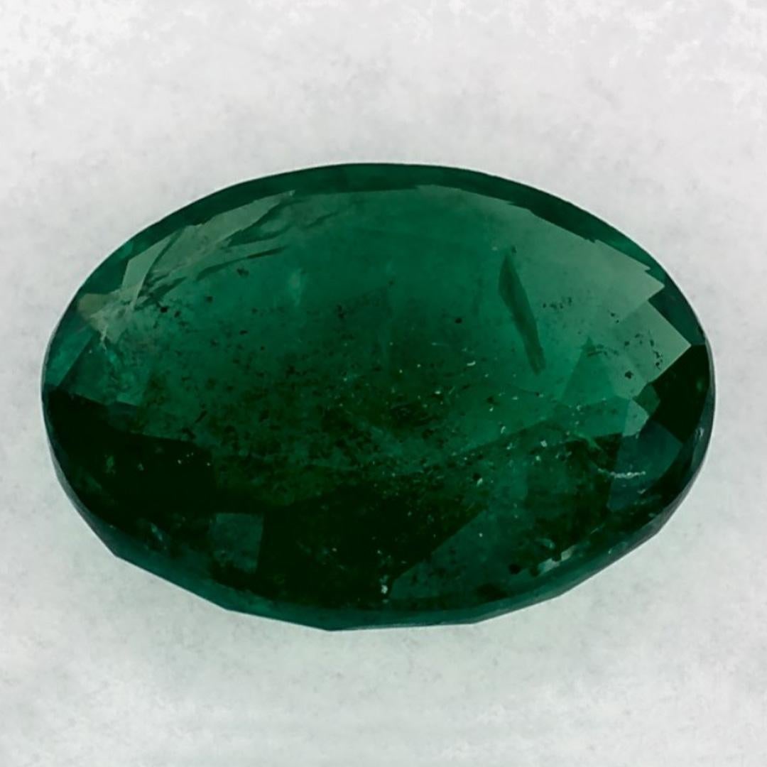 1.35 Ct Emerald Oval Loose Gemstone In New Condition For Sale In Fort Lee, NJ