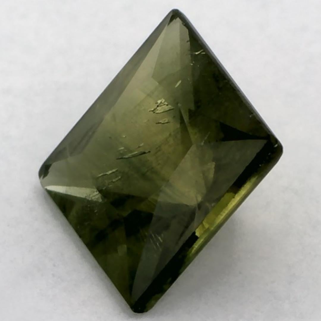 Taglio Asscher 1,35 carati di zaffiro verde Asscher Gemma sfusa in vendita