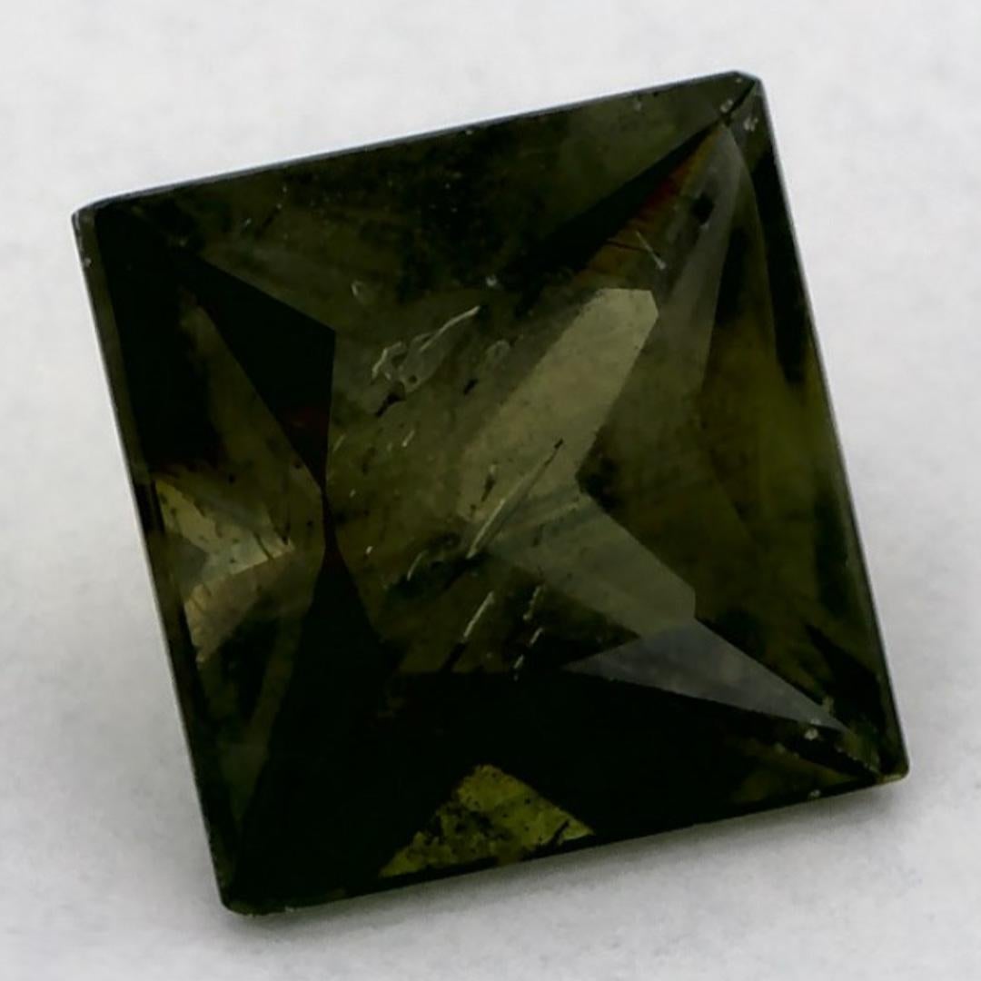 Donna 1,35 carati di zaffiro verde Asscher Gemma sfusa in vendita