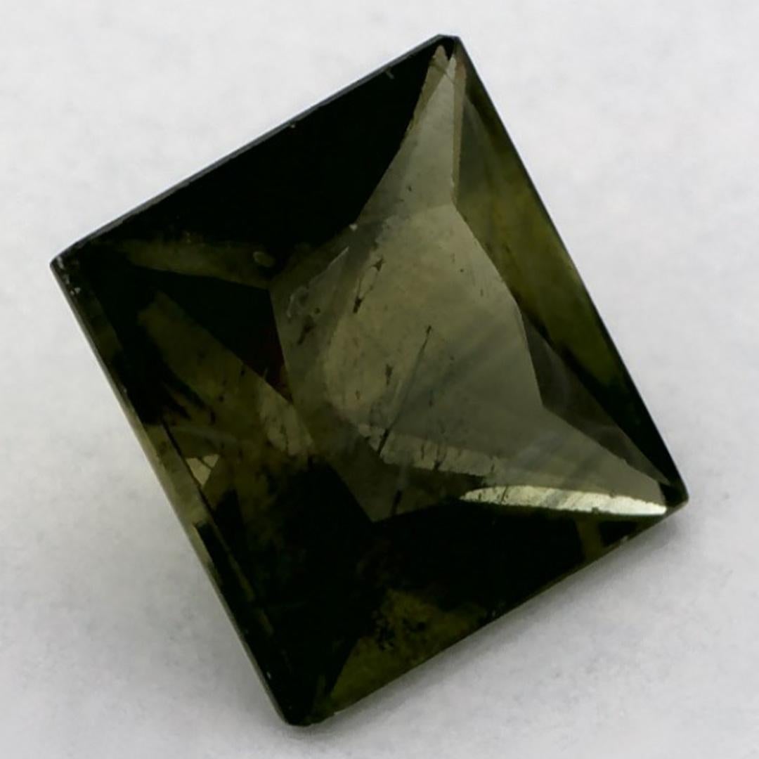 1,35 carati di zaffiro verde Asscher Gemma sfusa in vendita 1