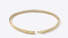 1.35 ct Natural Diamond Graduated Bangle Bracelet in 14k Yellow Gold