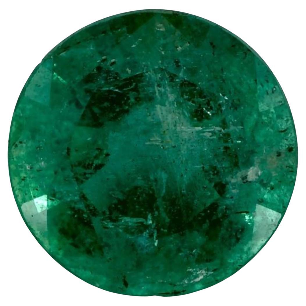 1.35 Carat Natural Emerald Round Loose Gemstone at 1stDibs
