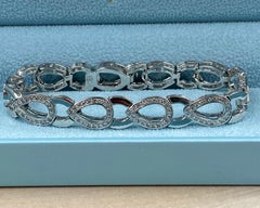 1.35 Ct Round Diamond Pear Shaped Link Bridal Bracelet 14K White Gold