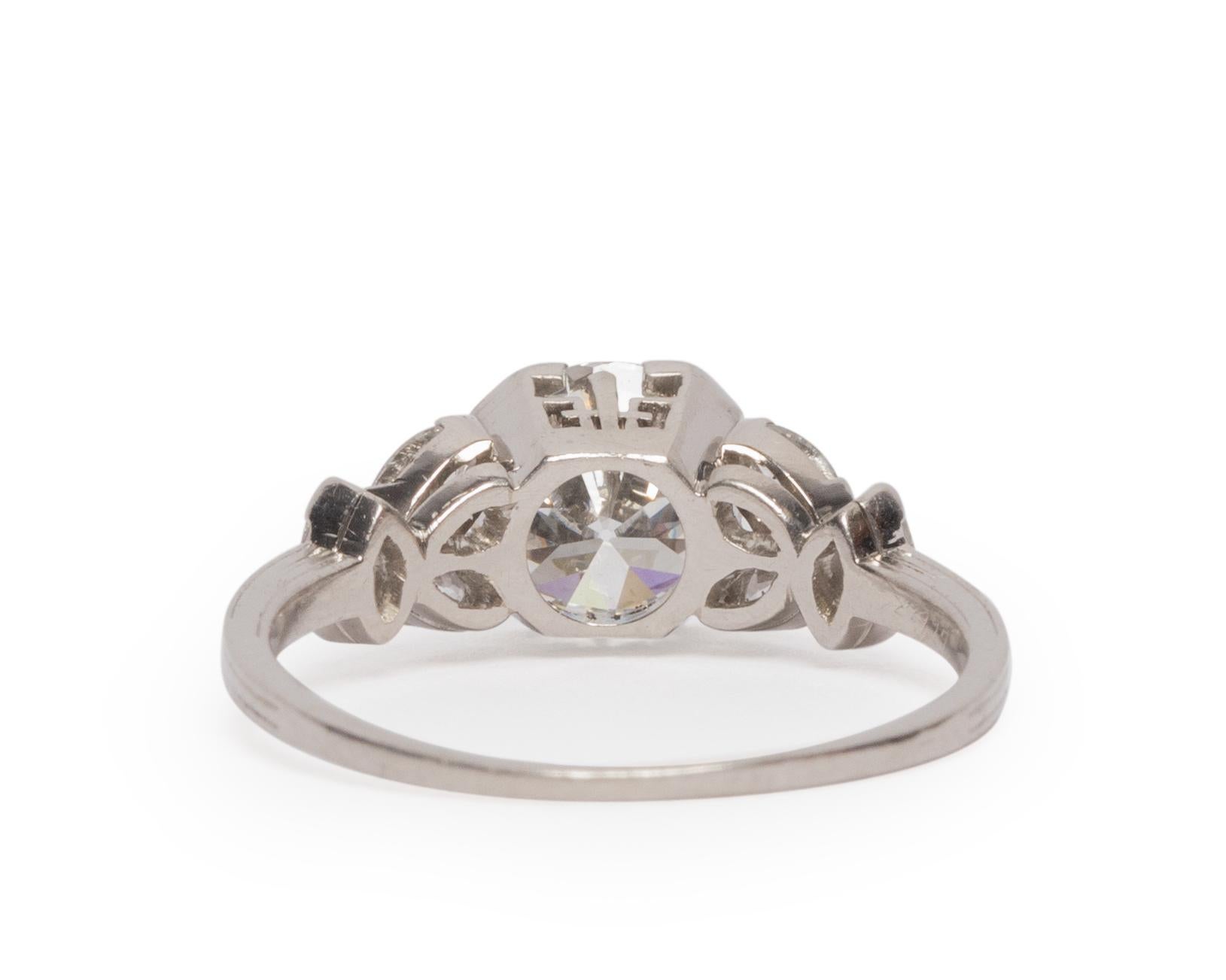 Old European Cut 1.35 GIA Certified Carat Diamond Platinum Engagement Ring