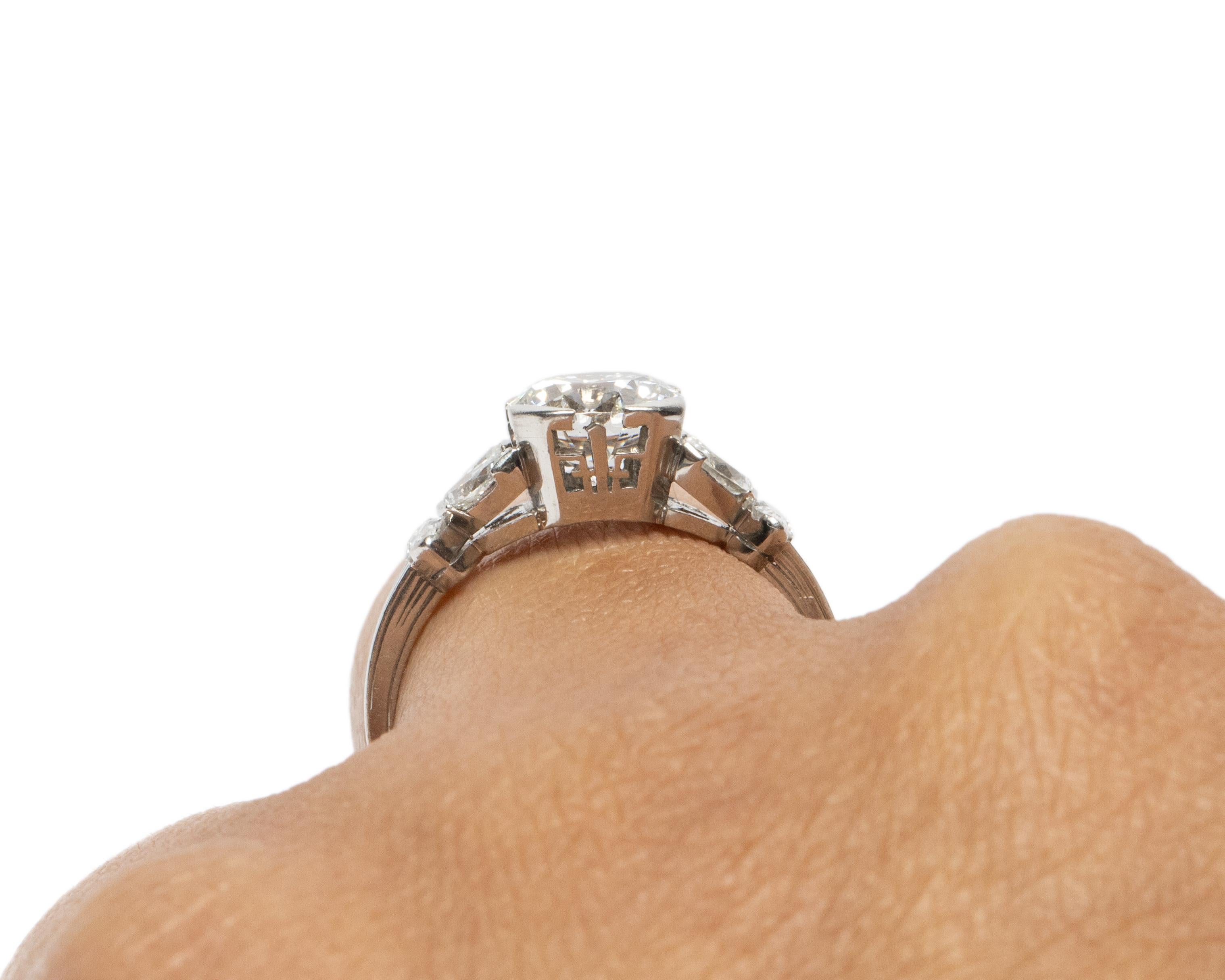 Women's 1.35 GIA Certified Carat Diamond Platinum Engagement Ring