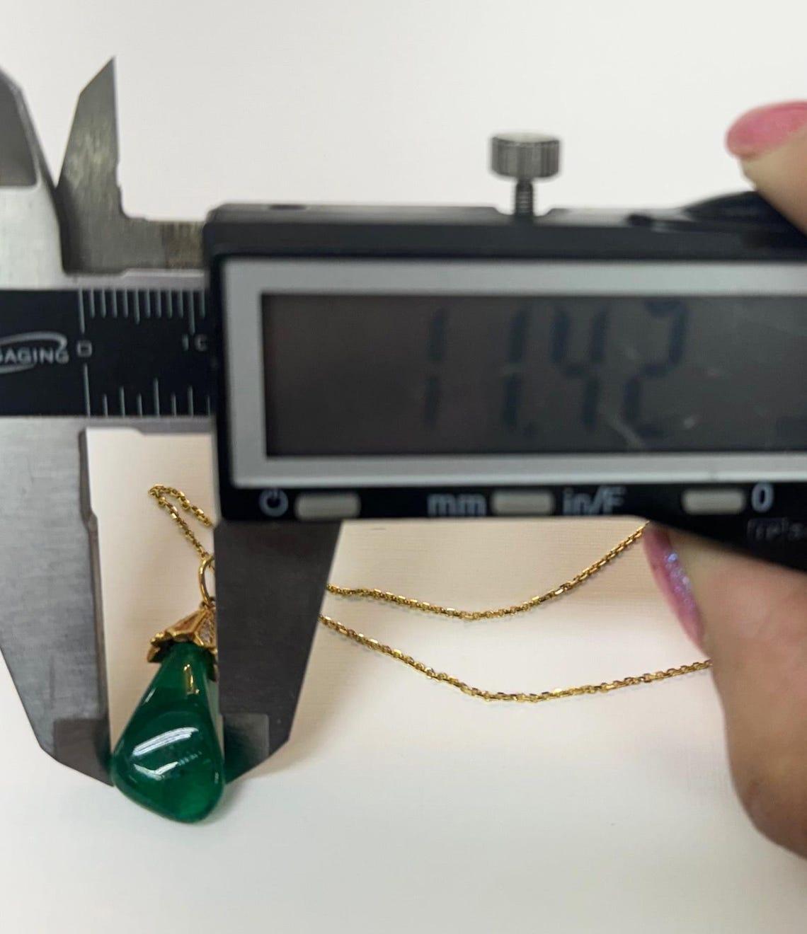 13.50 Carat Colombian Emerald Baroque Pendant with Freeform Diamond Bail For Sale 3
