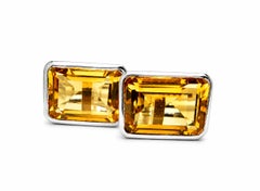 13.50 Carat Natural Citrine Statement Cufflinks Sterling Silver Citrine Cufflink