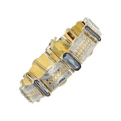 13.50 Carat Synthetic Color Change Sapphire Vintage Bracelet, 14 Karat Gold Link