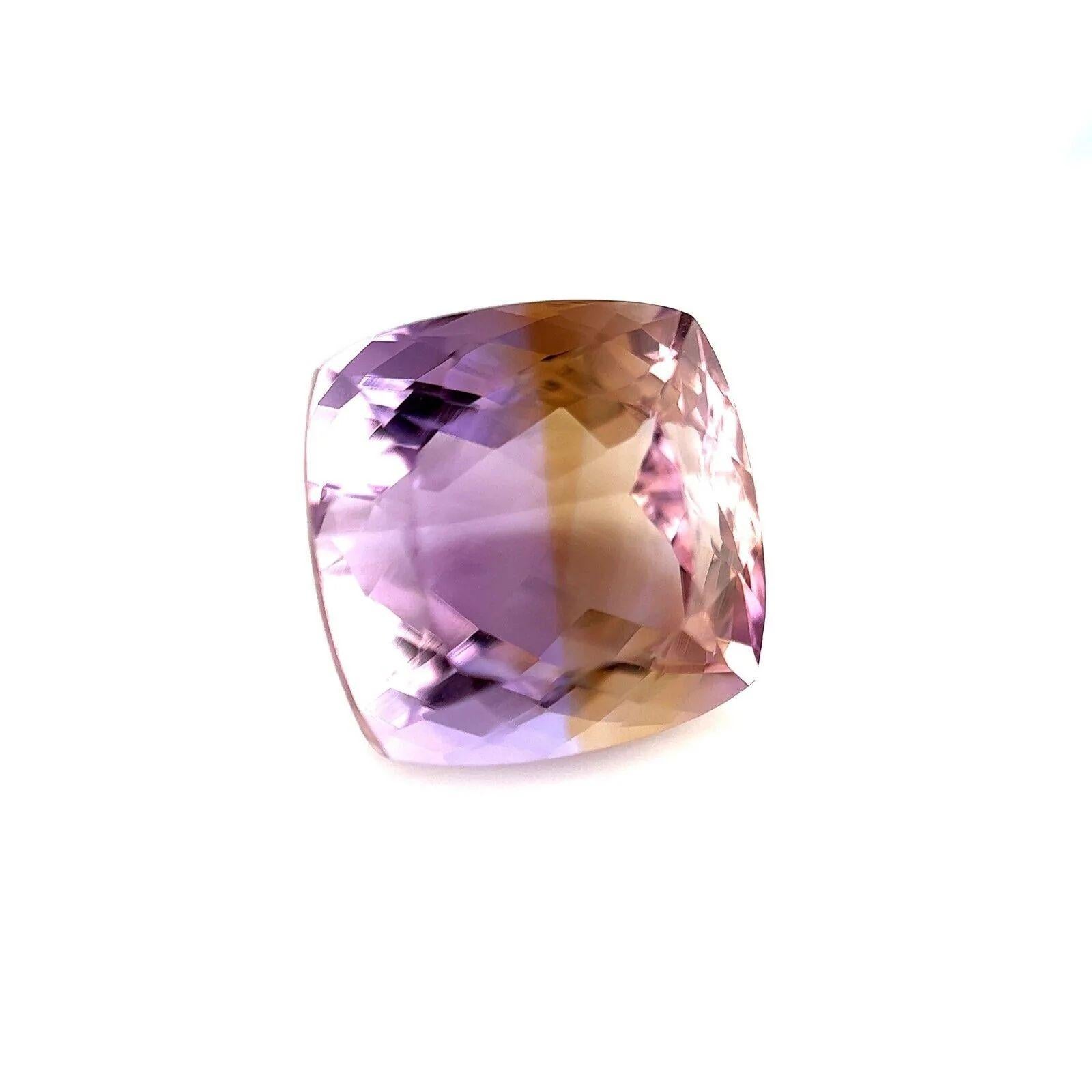13.53ct Natural Ametrine Fancy Cushion Cut Purple Yellow Bi Colour 13.5x13.2mm

Fine Natural Ametrine Gemstone.
13.53 Carat natural ametrine with an excellent fancy cushion cut and beautiful colour split of yellow and purple.
Also has excellent