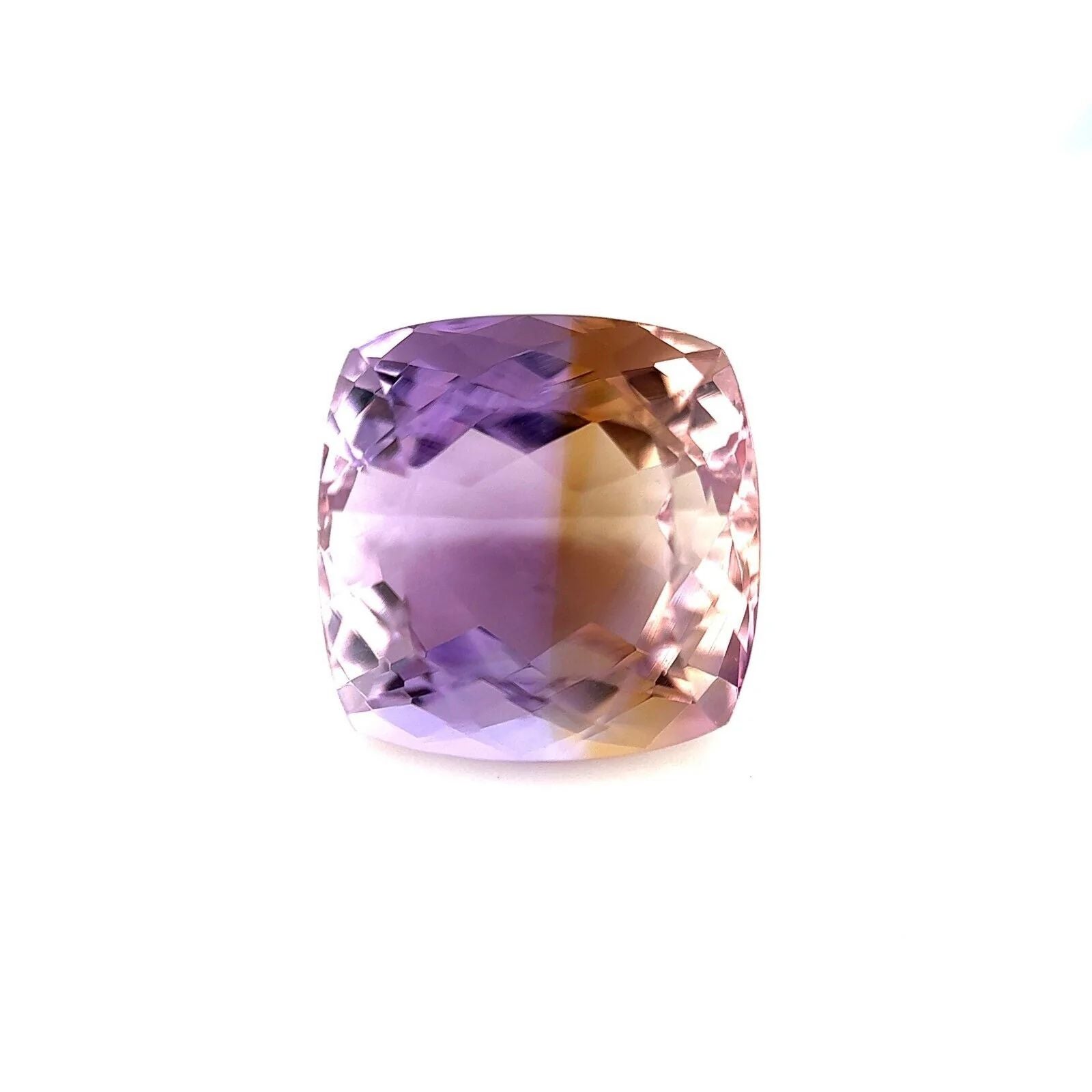 Ametrine naturelle de 13,53 carats, coupe coussin fantaisie, jaune et violet bicolore, 13,5 x 32,2 mm
