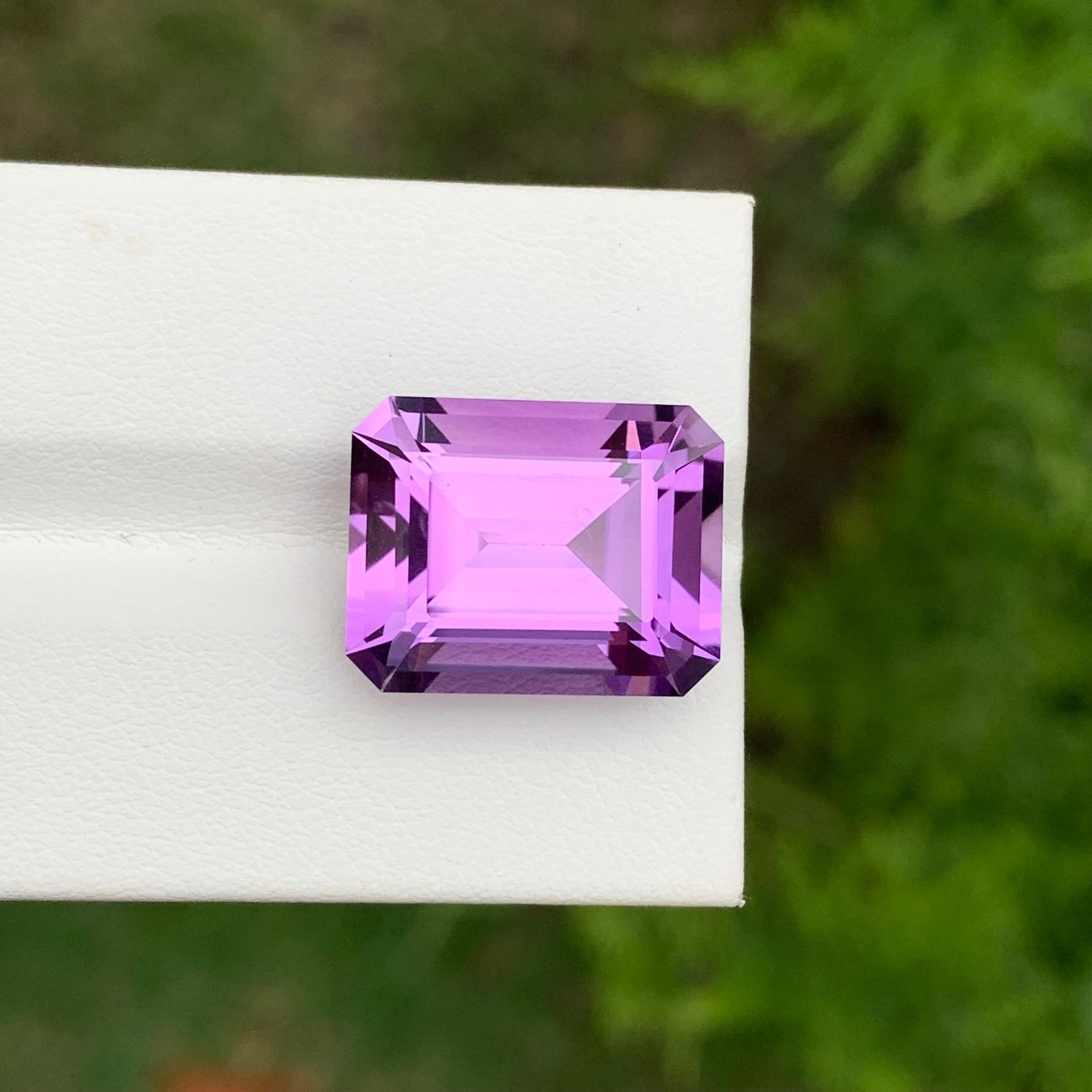 13,55 Karat Exquisite Natural Loose Amethyst Smaragd Form Edelstein für Halskette im Angebot 4