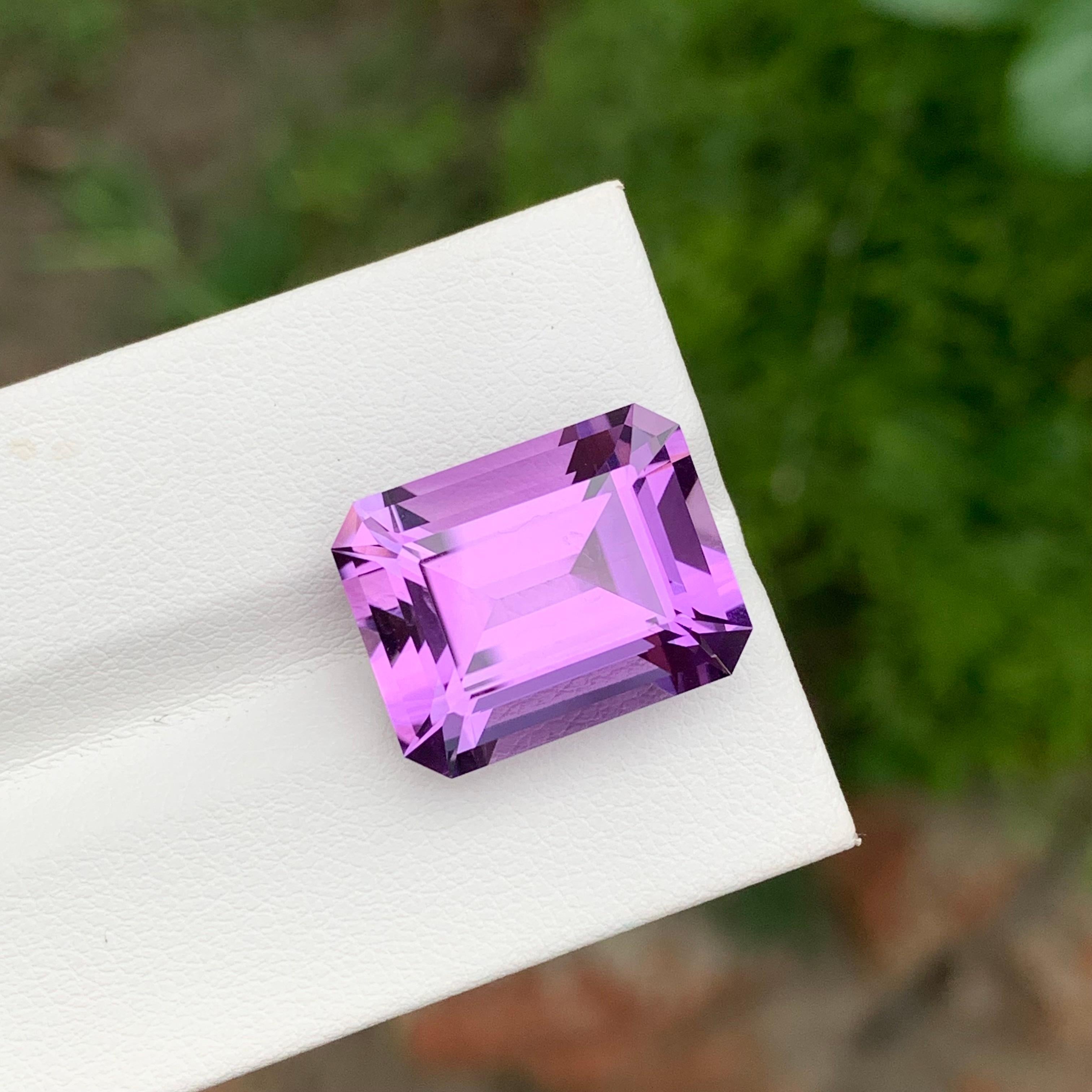13,55 Karat Exquisite Natural Loose Amethyst Smaragd Form Edelstein für Halskette (Arts and Crafts) im Angebot