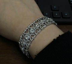 Bracciale con diamanti naturali da 13,55 carati G SI Oro bianco 14 carati