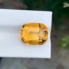 13.55 Carat Natural Loose Citrine Cushion Shape Gemstone