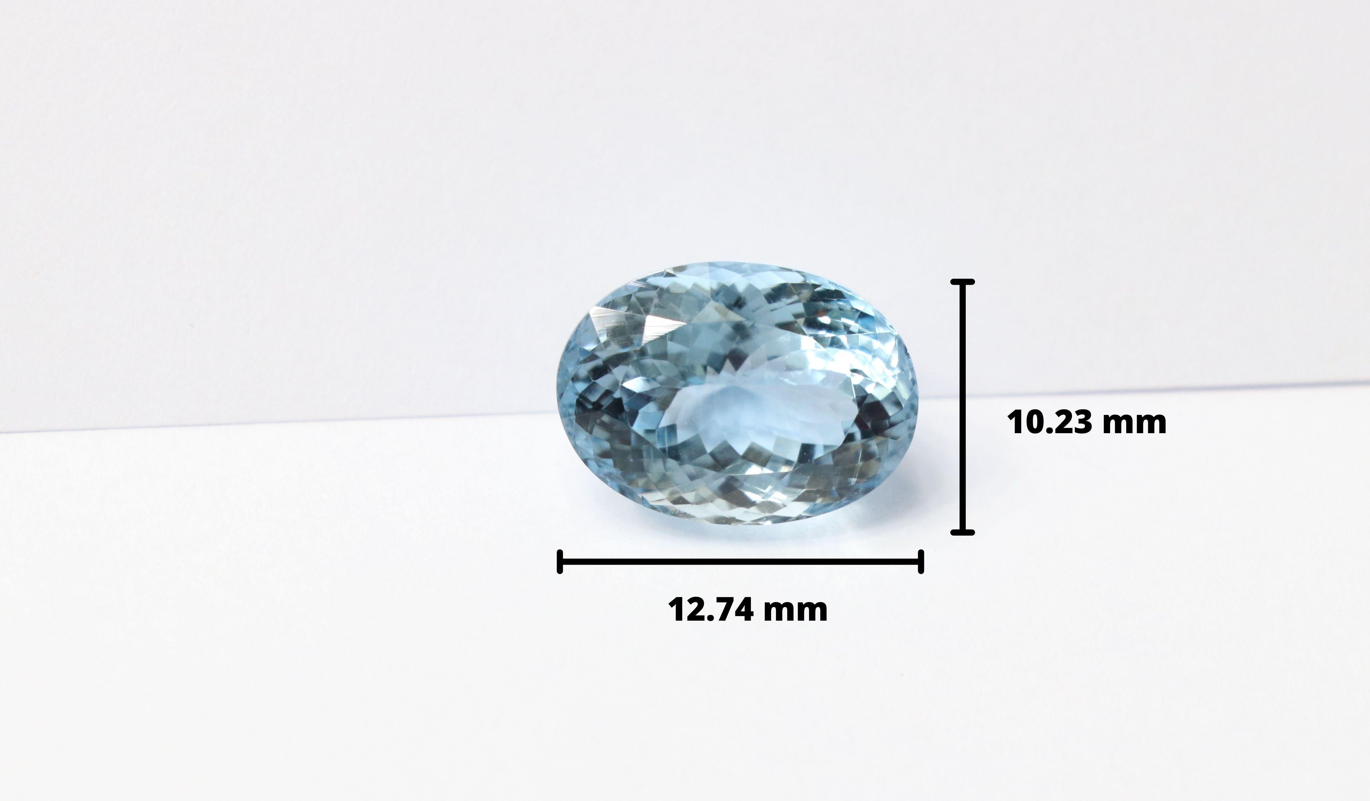 Artisan 13.56 Carat Aquamarine Oval-Cut Unset Loose 3-Stone Ring Gemstone For Sale