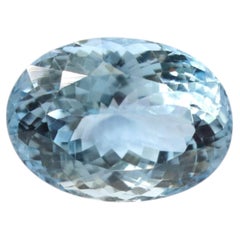 13,56 quilates Aguamarina talla oval Anillo 3 piedras sueltas Gema